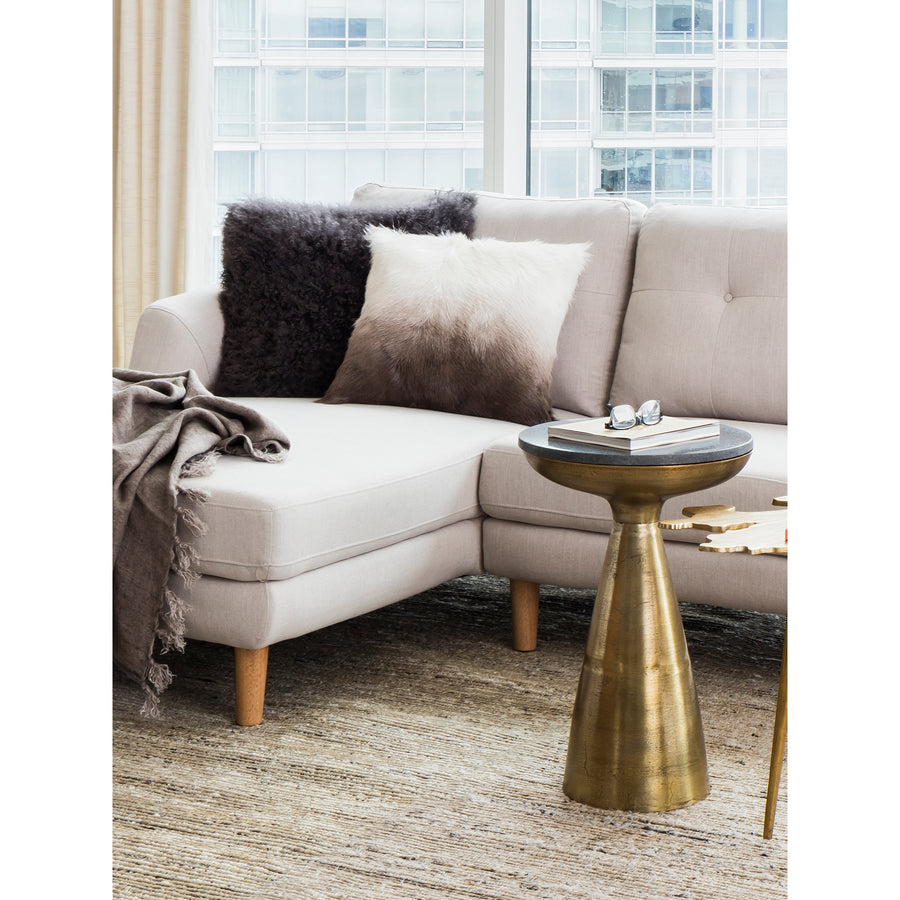 Moe's Home Font Accent Table in Brass & Black (22' x 15.5' x 15.5') - FI-1032-43