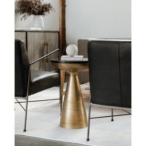 Moe's Home Font Accent Table in Brass & Black (22' x 15.5' x 15.5') - FI-1032-43