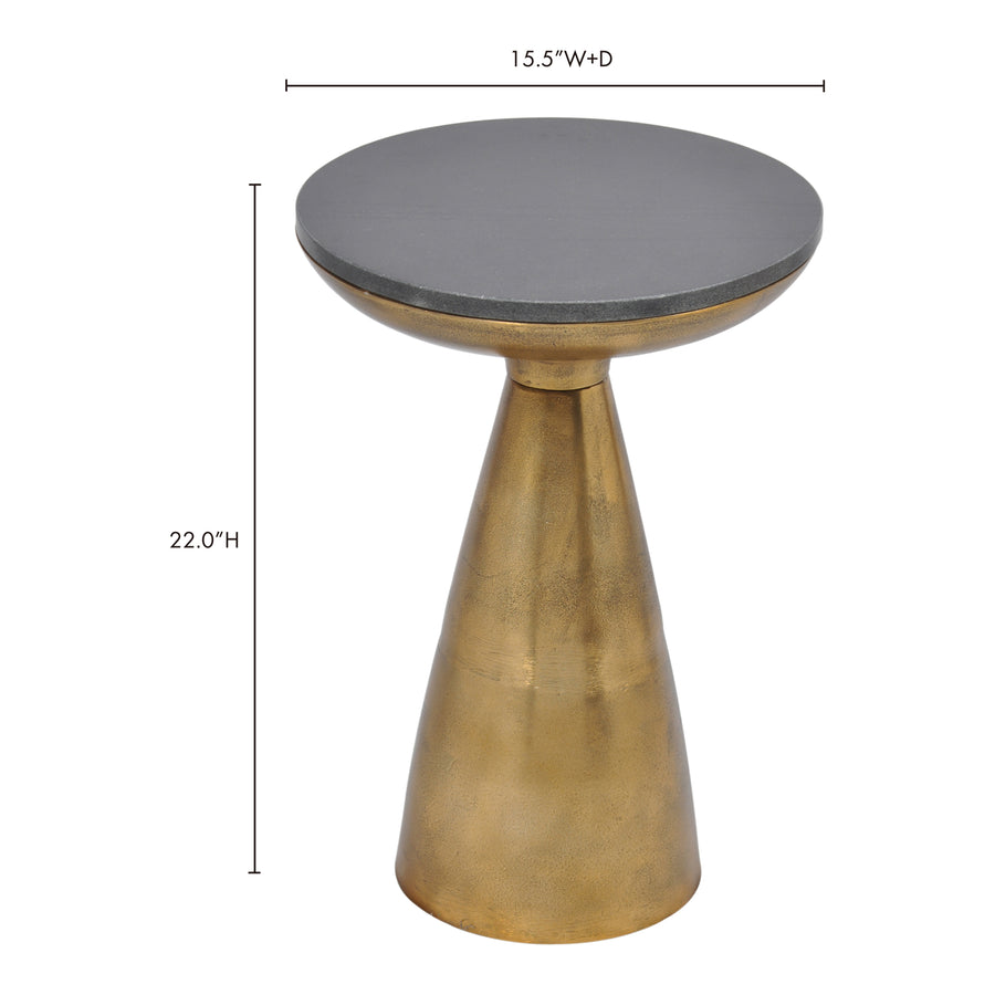 Moe's Home Font Accent Table in Brass & Black (22' x 15.5' x 15.5') - FI-1032-43