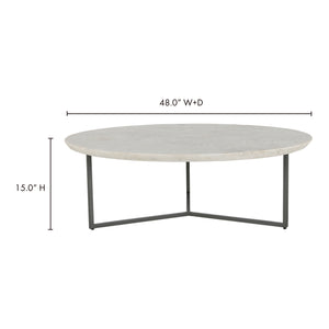 Moe's Home Chloe Coffee Table in White (15' x 48' x 48') - GK-1110-18