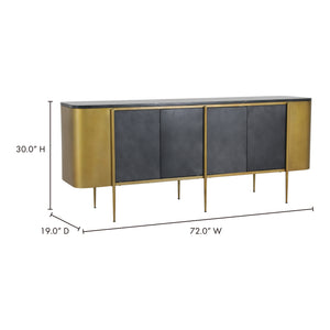 Moe's Home Gatsby Sideboard in Gold & Black (30' x 72.5' x 17.5') - GK-1111-51