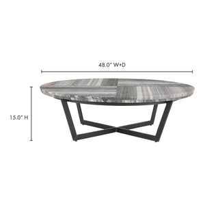 Moe's Home Zelda Coffee Table in Grey (15' x 48' x 48') - GK-1113-15