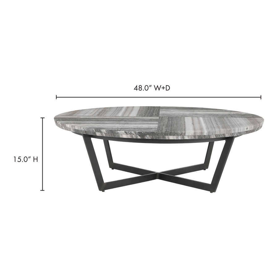 Moe's Home Zelda Coffee Table in Grey (15' x 48' x 48') - GK-1113-15