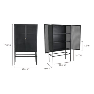 Moe's Home Isandros Storage Cabinet in Black (71' x 40' x 18') - GK-1117-02