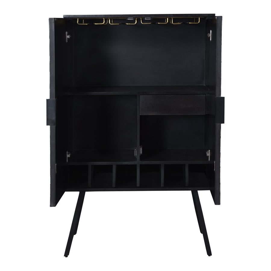 Moe's Home Sunburst Bar Cabinet in Black (51.5' x 32' x 17') - GZ-1120-02