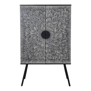 Moe's Home Sunburst Bar Cabinet in Black (51.5' x 32' x 17') - GZ-1120-02