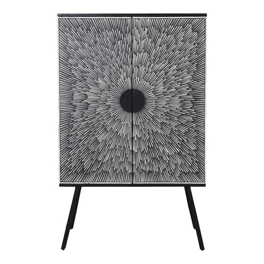Moe's Home Sunburst Bar Cabinet in Black (51.5" x 32" x 17") - GZ-1120-02