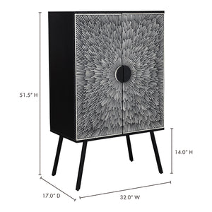 Moe's Home Sunburst Bar Cabinet in Black (51.5' x 32' x 17') - GZ-1120-02