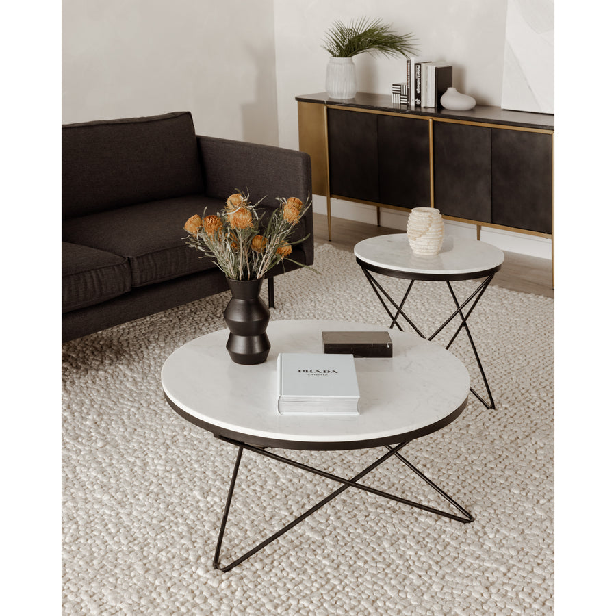 Moe's Home Haley End Table in Black & White (20' x 20' x 20') - IK-1001-02