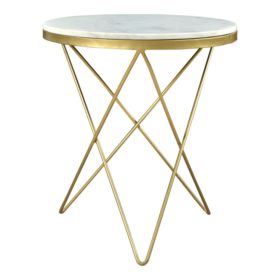 Moe's Home Haley End Table in Gold & White (20' x 20' x 20') - IK-1001-18