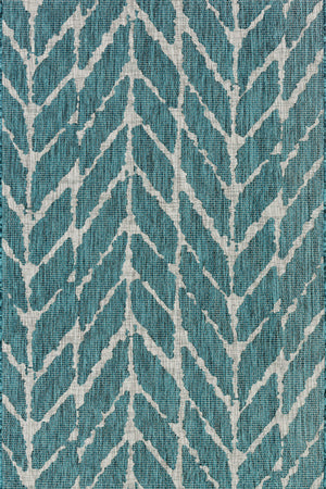 Isle Rug in Teal & Grey