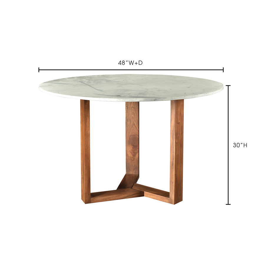 Moe's Home Jinxx Dining Table in White & Brown (31' x 48' x 48') - JD-1009-18