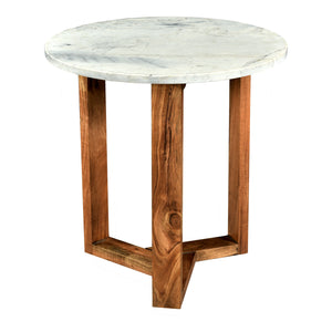 Moe's Home Jinxx End Table in White & Brown (20.5' x 20' x 20') - JD-1019-18