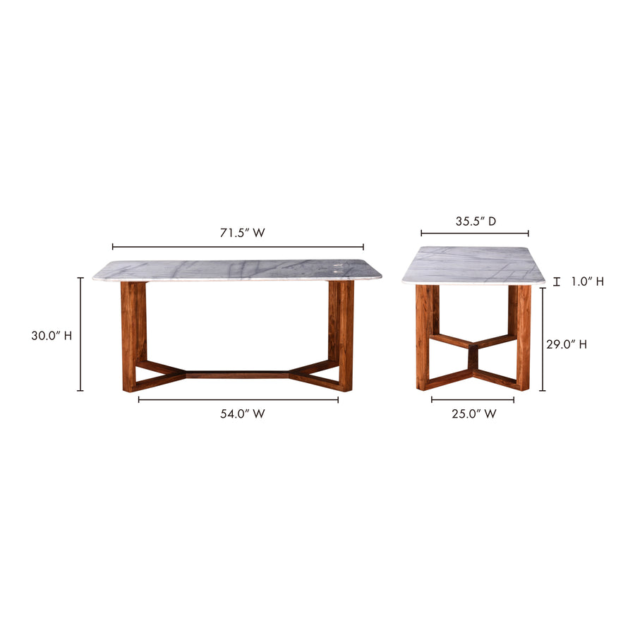 Moe's Home Jinxx Dining Table in White (30' x 71.5' x 35.5') - JD-1033-18