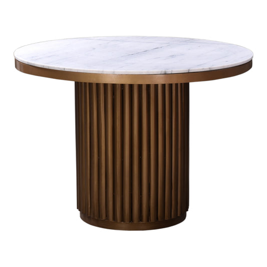 Moe's Home Tower Dining Table in White & Bronze (30" x 42" x 42") - JD-1034-51