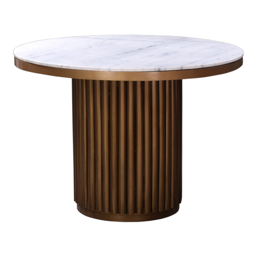 Moe's Home Tower Dining Table in White & Bronze (30' x 42' x 42') - JD-1034-51