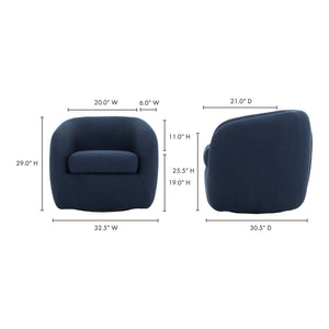 Moe's Home Maurice Chair in Midnight Blue (29' x 32.5' x 30.5') - JM-1003-46