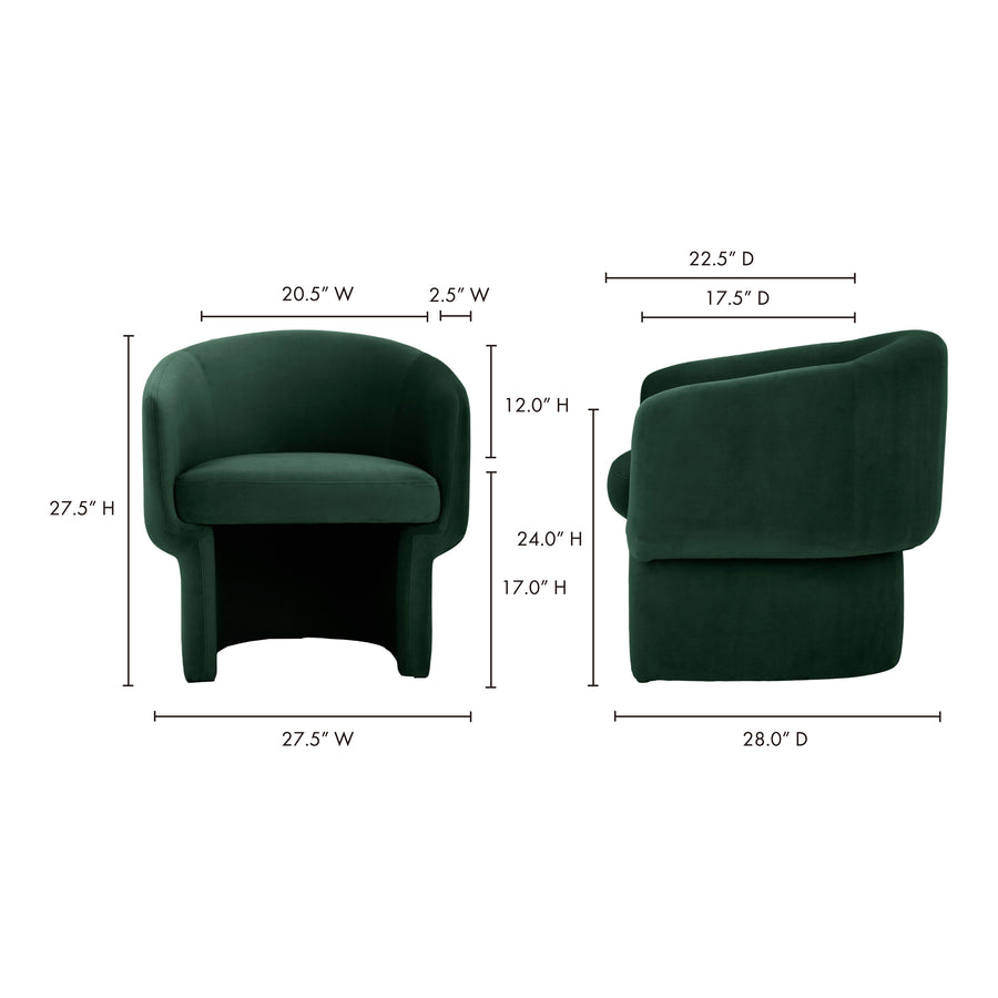 Moe's Home Franco Chair in Dark Green (27.5' x 27.5' x 28') - JM-1005-27