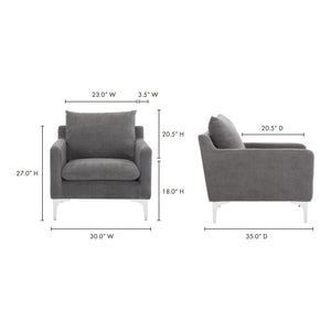 Moe's Home Paris Chair in Dark Grey (27' x 30' x 35') - JM-1010-25