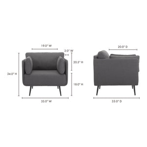 Moe's Home Rodrigo Chair in Dark Grey (34' x 35' x 33') - JM-1014-02