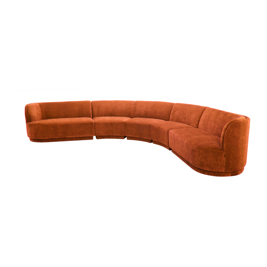Moe's Home Yoon Sectional in Fired Rust (32.25' x 146.5' x 144.5') - JM-1022-06