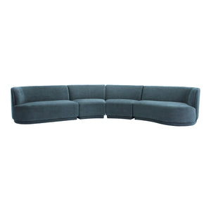 Moe's Home Yoon Sectional in Nightshade Blue (32.25' x 158.5' x 107.7') - JM-1023-45