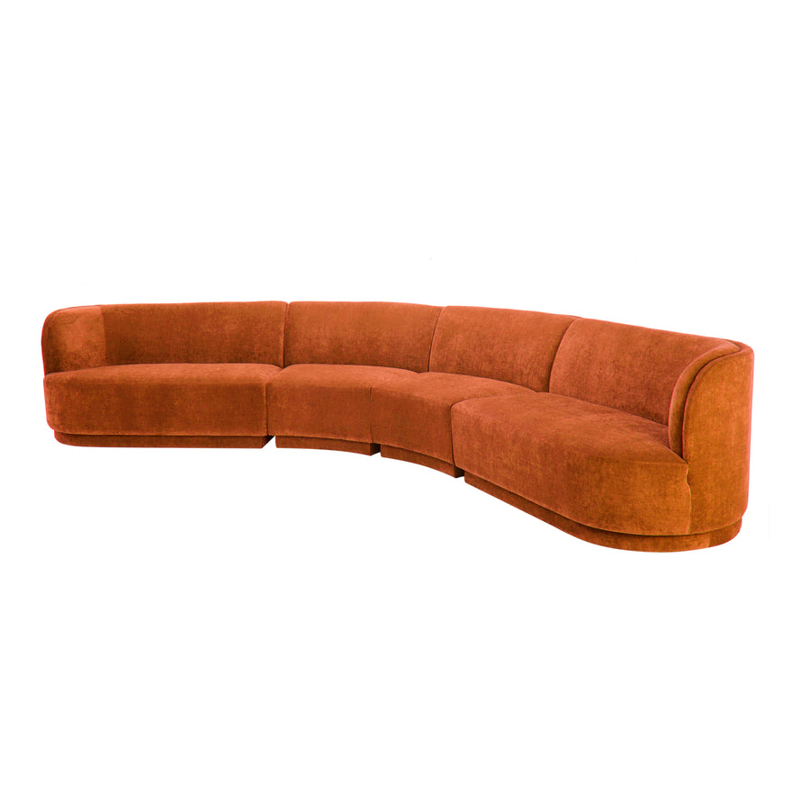 Moe's Home Yoon Sectional in Fired Rust (32.25' x 158.5' x 107.7') - JM-1024-06