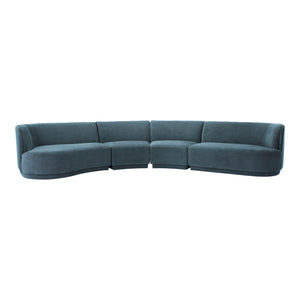 Moe's Home Yoon Sectional in Nightshade Blue (32.25' x 158.5' x 107.7') - JM-1024-45