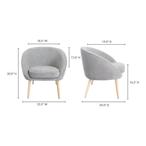 Moe's Home Farah Chair in Grey (30' x 29' x 26.5') - JW-1001-15