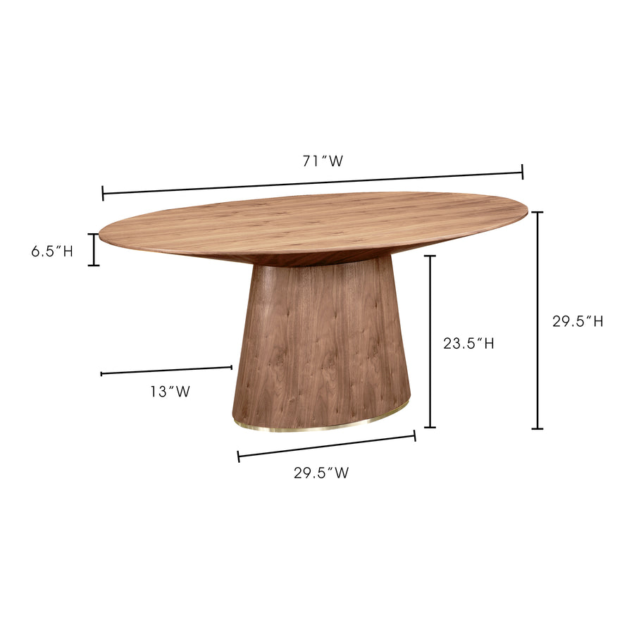Moe's Home Otago Dining Table in Walnut (29.5' x 71' x 43') - KC-1007-03