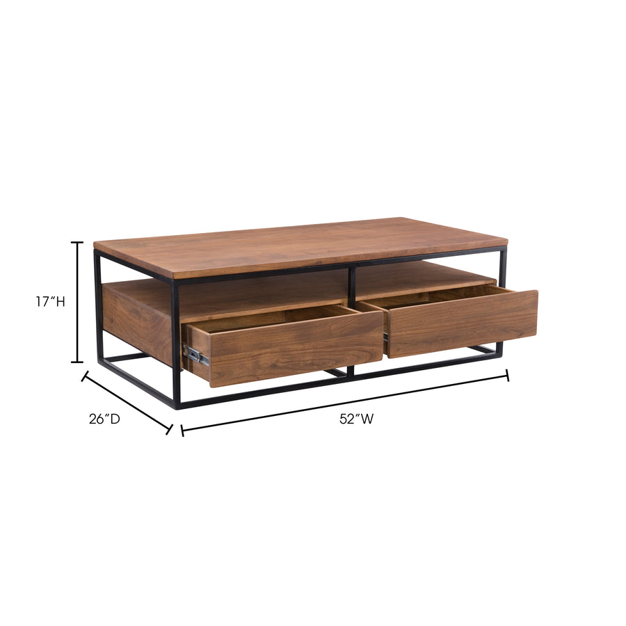 Moe's Home Vancouver Coffee Table in Brown (17' x 52' x 26') - LX-1024-03