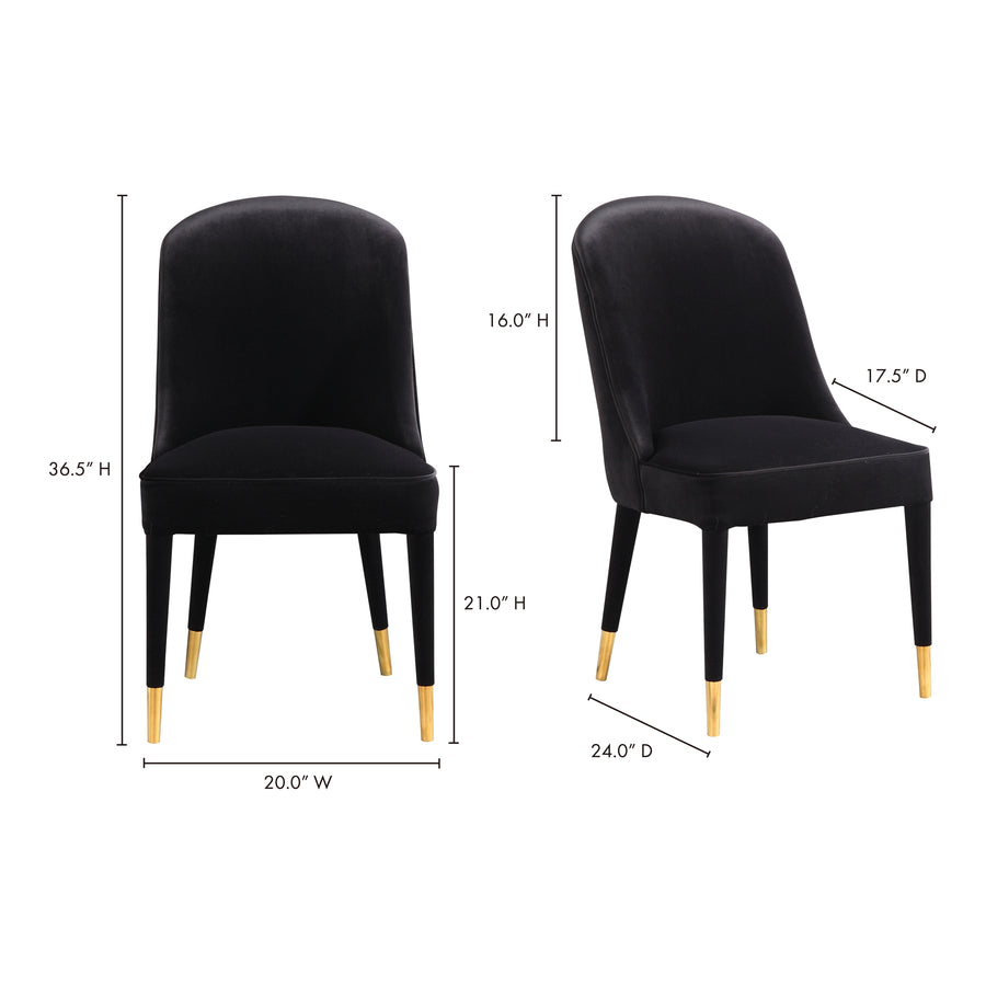Moe's Home Liberty Dining Chair in Black (36.5' x 20' x 24') - ME-1051-02