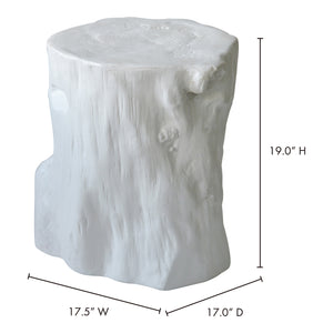 Moe's Home Log Stool in Antique White (19' x 17.5' x 17') - MJ-1032-29