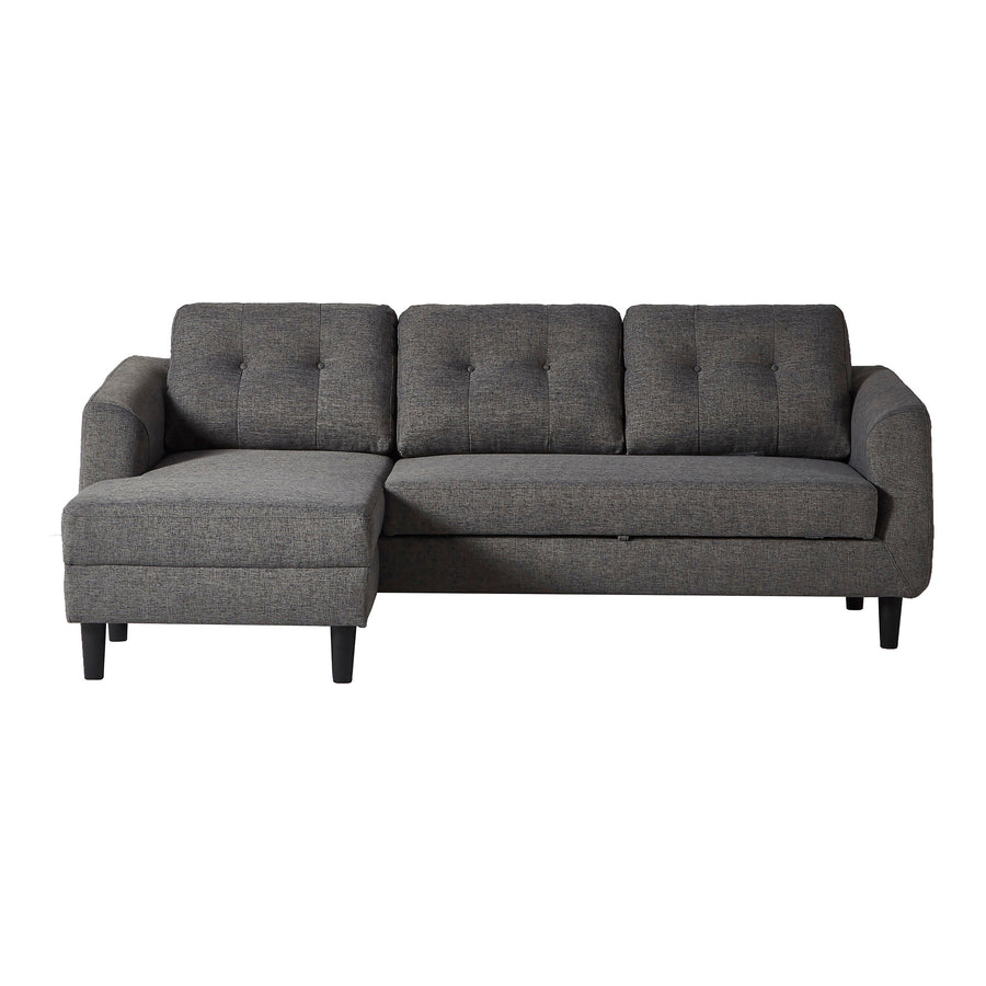 Moe's Home Belagio Sectional in Charcoal Grey (33.5' x 88.5' x 54') - MT-1019-07-L