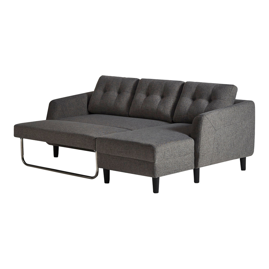 Moe's Home Belagio Sectional in Charcoal Grey (33.5' x 88.5' x 54') - MT-1019-07-R