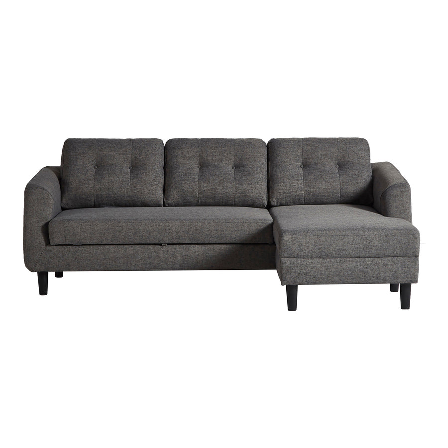 Moe's Home Belagio Sectional in Charcoal Grey (33.5' x 88.5' x 54') - MT-1019-07-R