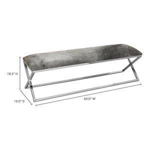 Moe's Home Rossi Bench in Grey (18.5' x 60' x 16') - OT-1011-15