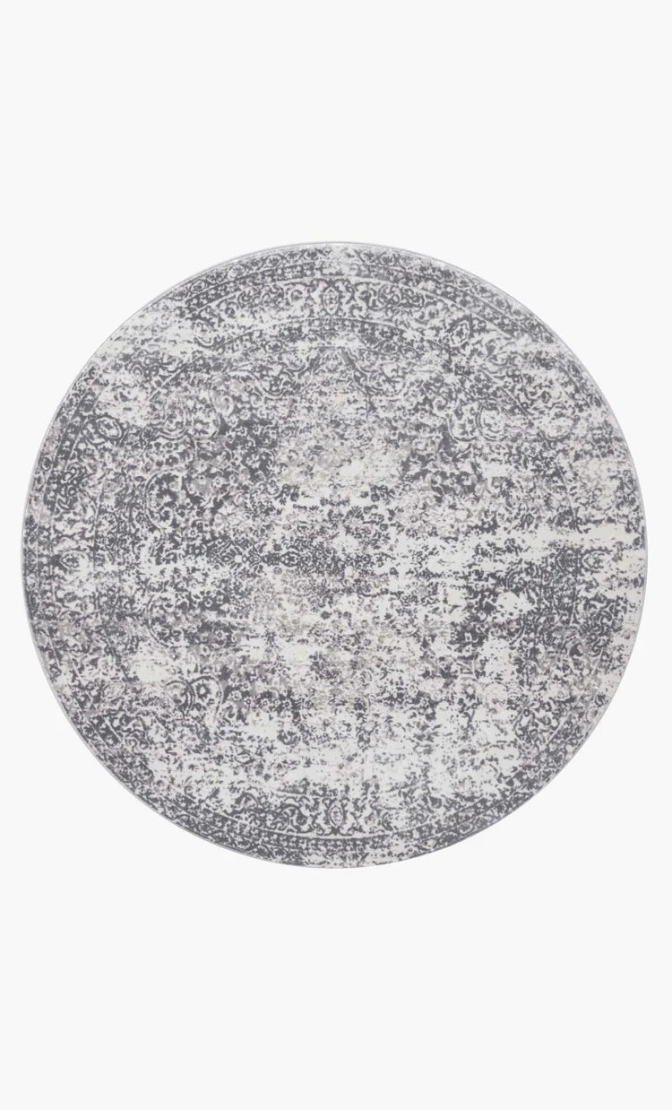 Patina Rug in Silver & Light Grey