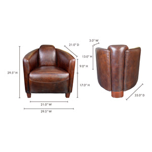Moe's Home Salzburg Chair in Cappuccino Brown (29.5' x 29.5' x 33') - PK-1000-20