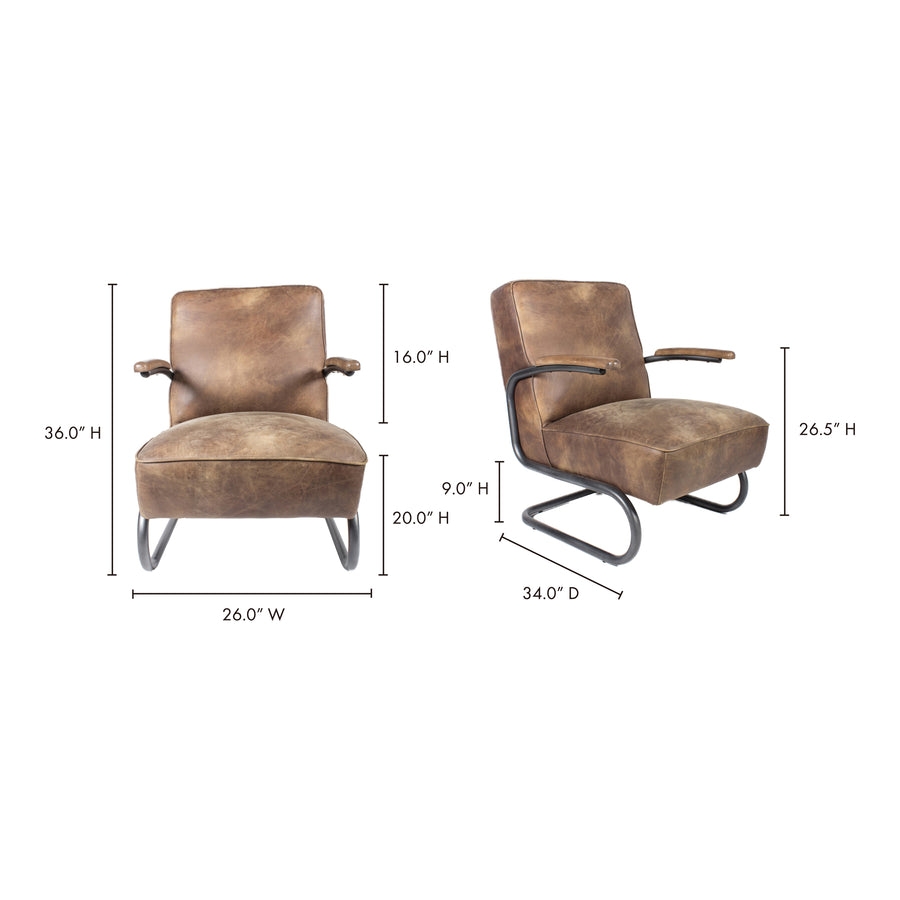 Moe's Home Perth Chair in Brown (36' x 26' x 34') - PK-1022-03