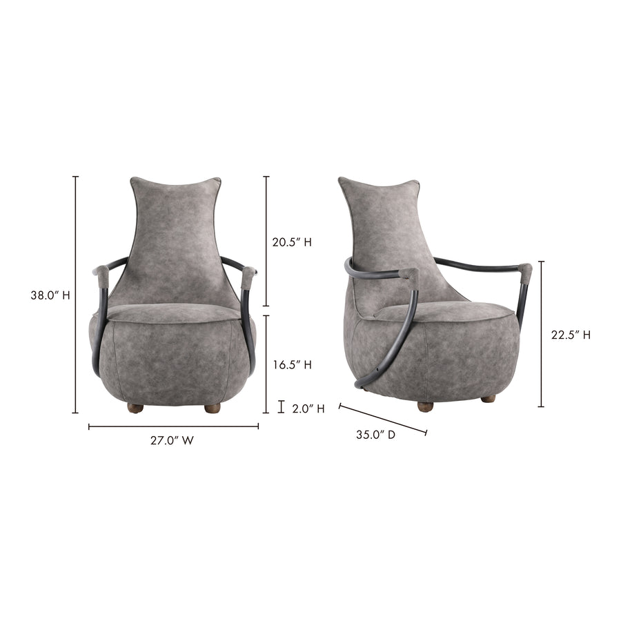 Moe's Home Carlisle Chair in Grey (38' x 27' x 35.5') - PK-1026-15