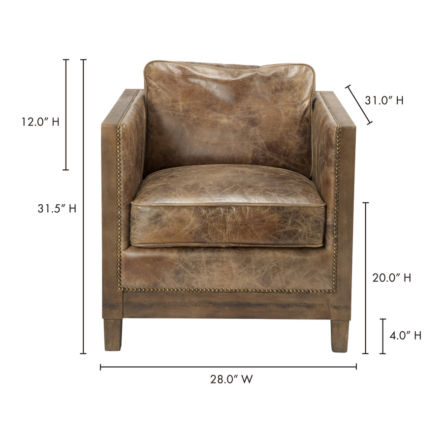 Moe's Home Darlington Chair in Brown (31.5' x 28' x 31') - PK-1030-03