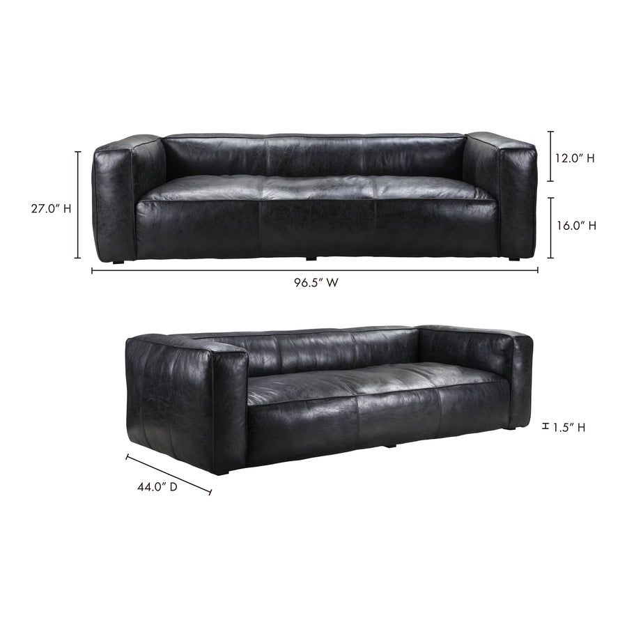 Moe's Home Kirby Sofa in Black (27' x 96.5' x 40') - PK-1032-25