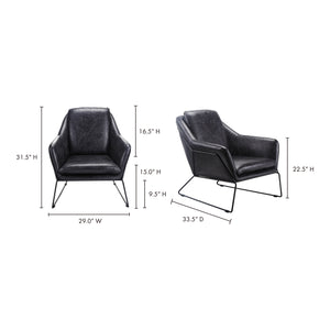 Moe's Home Greer Chair in Onyx Black (31.5' x 29' x 33.5') - PK-1056-02