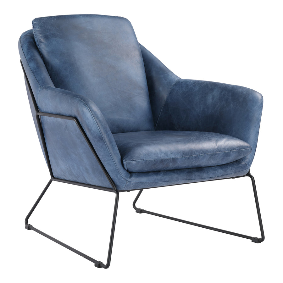 Moe's Home Greer Chair in Dark Blue (31.5' x 29' x 33.5') - PK-1056-19