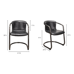 Moe's Home Freeman Dining Chair in Onyx Black (30' x 21' x 24') - PK-1059-02