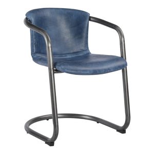 Moe's Home Freeman Dining Chair in Kaiso Blue (30' x 21' x 24') - PK-1059-19