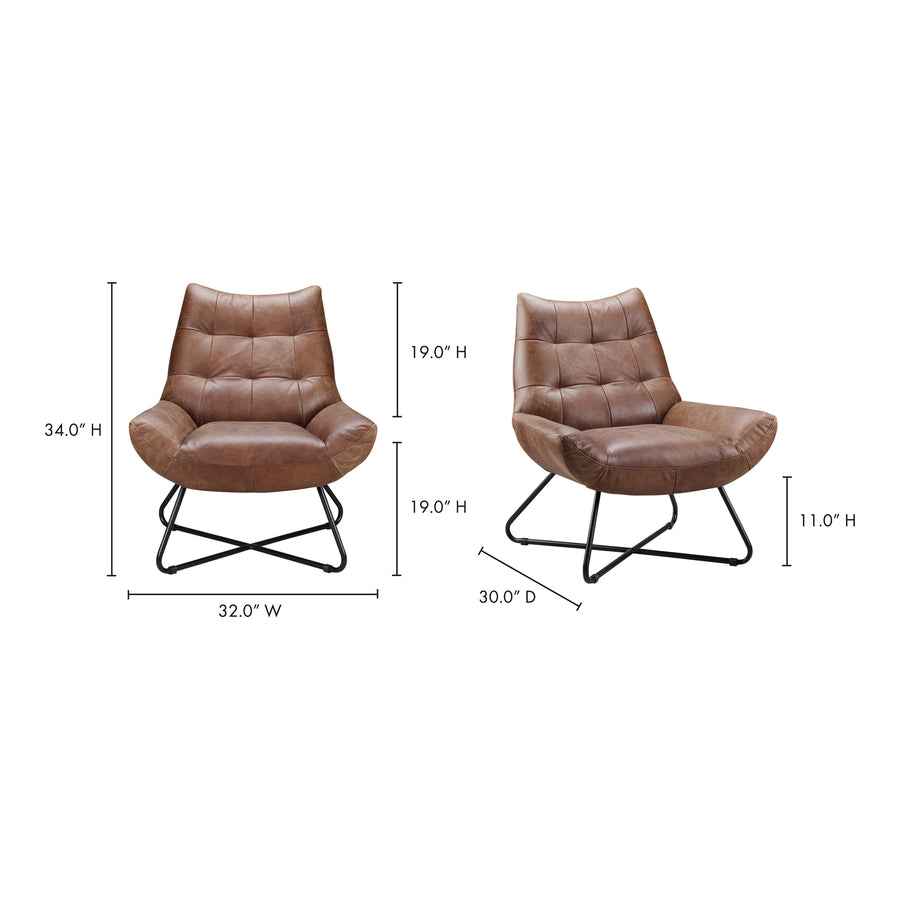 Moe's Home Graduate Chair in Cappuccino Brown (35' x 30' x 30.25') - PK-1063-14