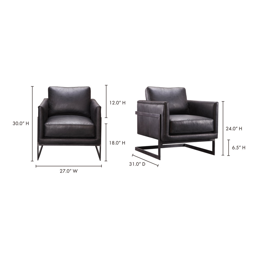 Moe's Home Luxley Chair in Onyx Black (30' x 27' x 31') - PK-1082-02