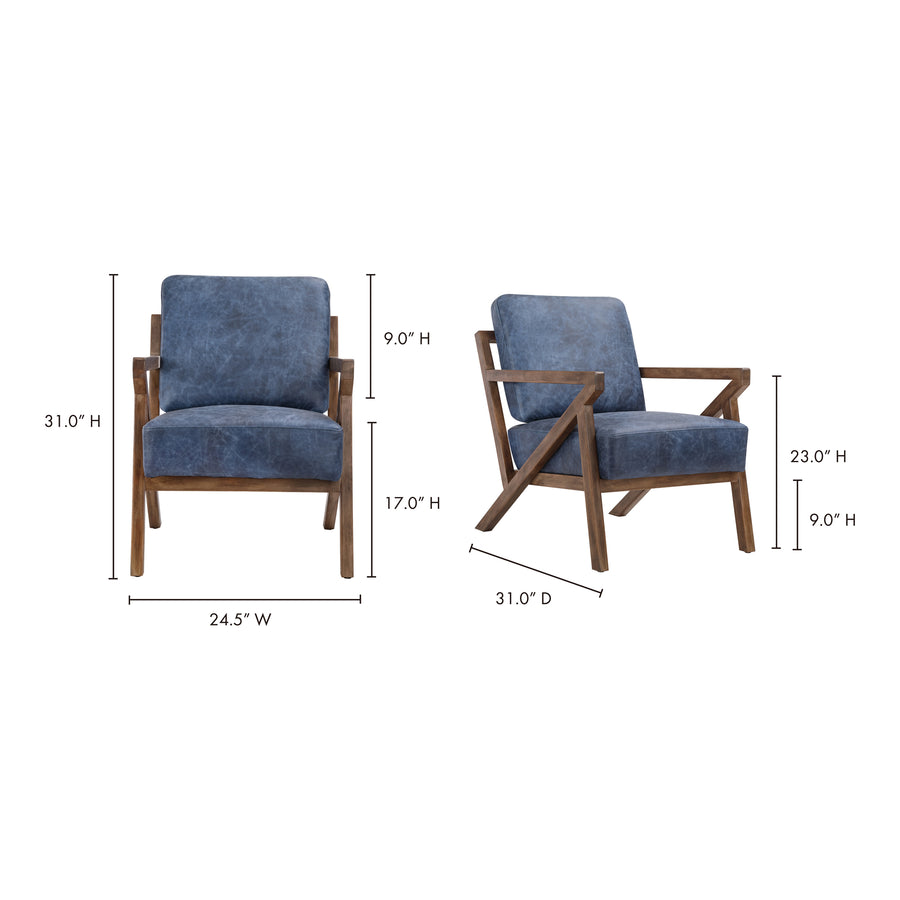 Moe's Home Drexel Chair in Blue (31' x 24.5' x 31') - PK-1084-19